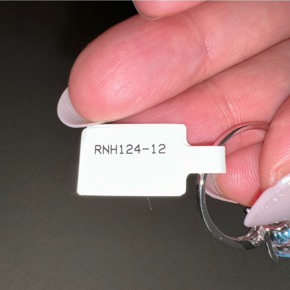 Gemstone Aquamarine and diamond ring in sterling silver - Picture 3 of 6